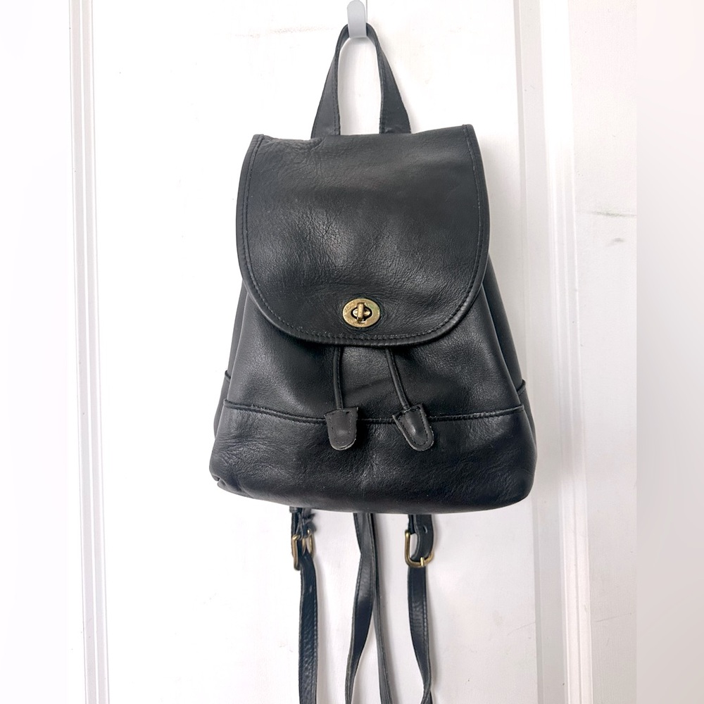 Vintage Coach Leather Drawstring Backpack